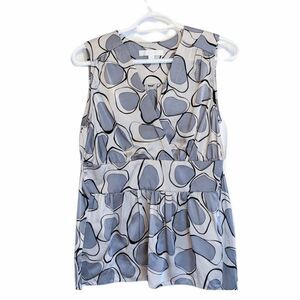 Silk blouse JOSEF faux wrap up blouse neutral tone Lagenlook size Small @W